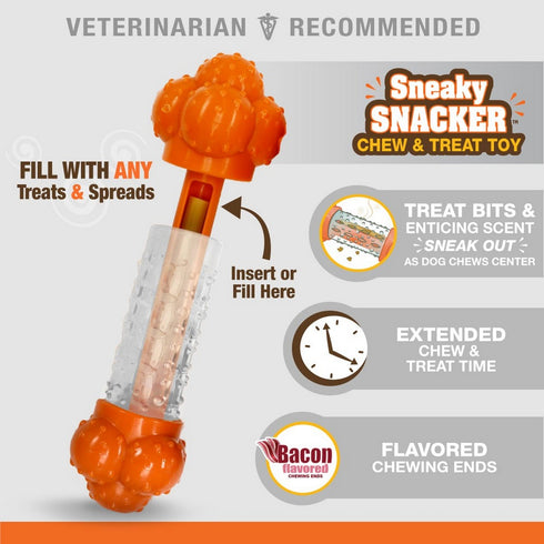 Nylabone Sneaky Snacker Bacon Flavored Dog Treat Toy Large Giant - Poudre Pet & Feed Supply 3