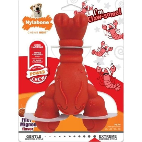 Nylabone Filet Mignon Flavor Power Chew Lobster Dog Toy XL Super - Poudre Pet & Feed Supply