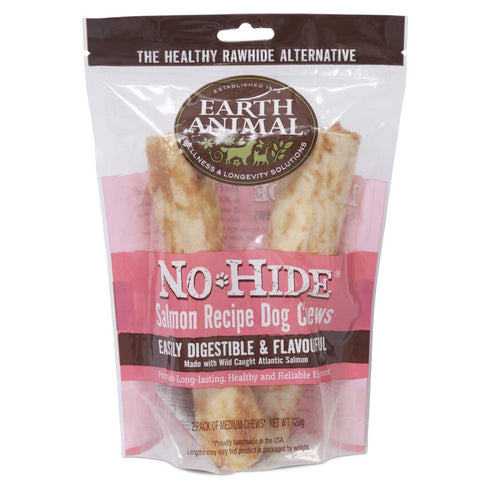 Earth Animal No-Hide Salmon Chews Dog Treats 11" 2pk