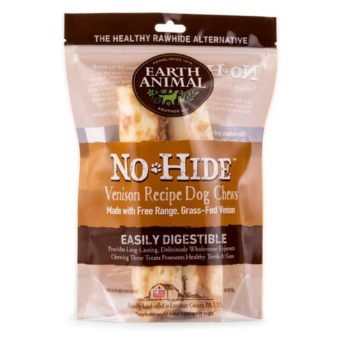 Earth Animal No-Hide Venison Chews Dog Treats 11" 2pk