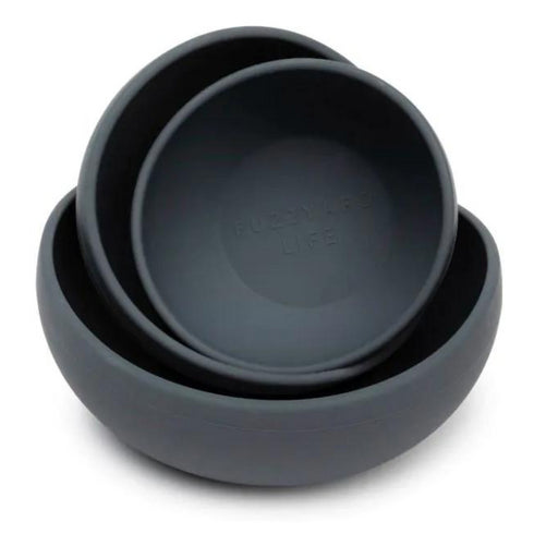 FuzzYard Life Silicone Bowl for Pets - Slate Grey Large