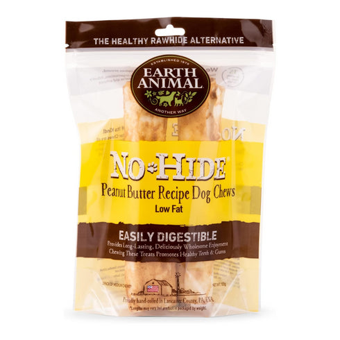Earth Animal No-Hide Penut Butter Chews Dog Treats 11" 2pk