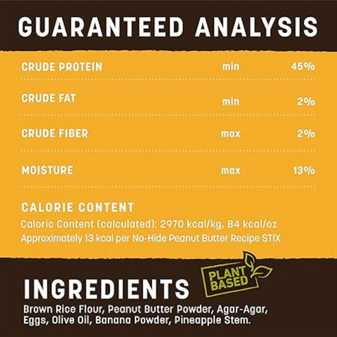 Earth Animal No-Hide Penut Butter Chews Dog Treats 11" 2pk