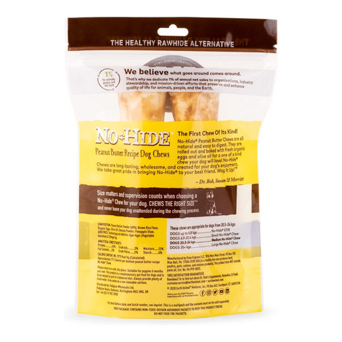 Earth Animal No-Hide Penut Butter Chews Dog Treats 11" 2pk