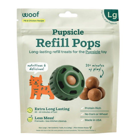Woof Pupsicle Pops Chicken Peanut Butter Dog Treats Large 8oz poudrefeed.com