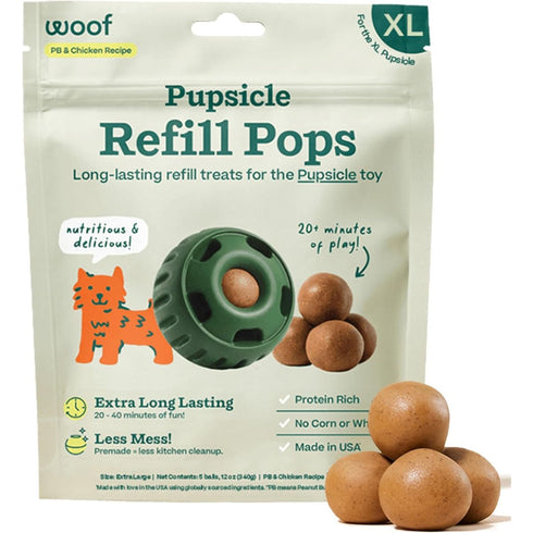 Woof Pupsicle Pops Chicken Peanut Butter Dog Treats XL 12oz poudrefeed.com