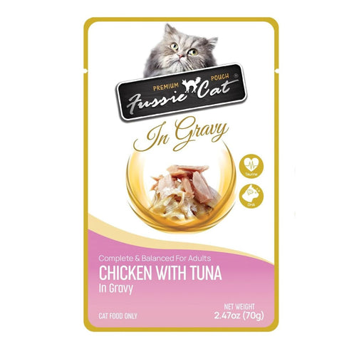 Fussie Cat Chicken with Tuna in Gravy Wet Cat Food 2.47oz - Poudre Pet & Feed Supply 2