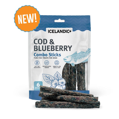 Icelandic+ Cod & Blueberry Combo Sticks Dog Treats 2oz - Poudre Pet & Feed Supply