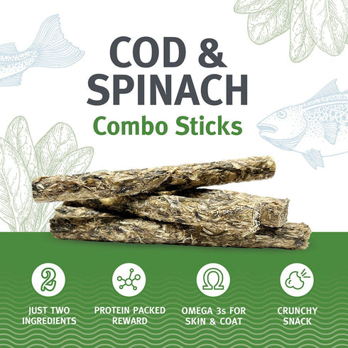 Icelandic+ Cod & Spinach Combo Sticks Dog Treats 2oz - Poudre Pet & Feed Supply 3