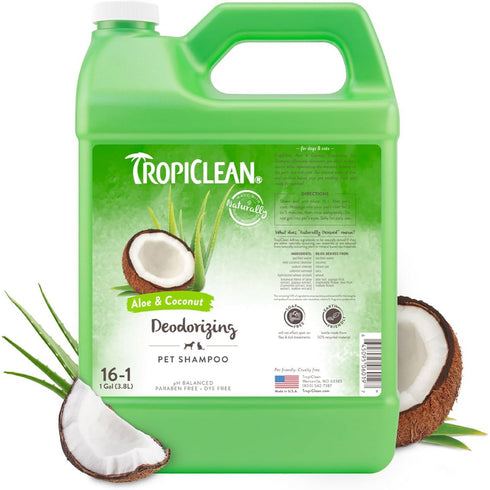 TropiClean Aloe & Coconut Deodorizing Dog Shampoo 1 Gallon - Poudre Pet & Feed Supply