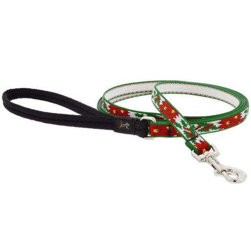 Lupine MicroBatch Limited Designs Dog Leash 1/2" x 6' Poinsettia - Poudre Pet & Feed Supply