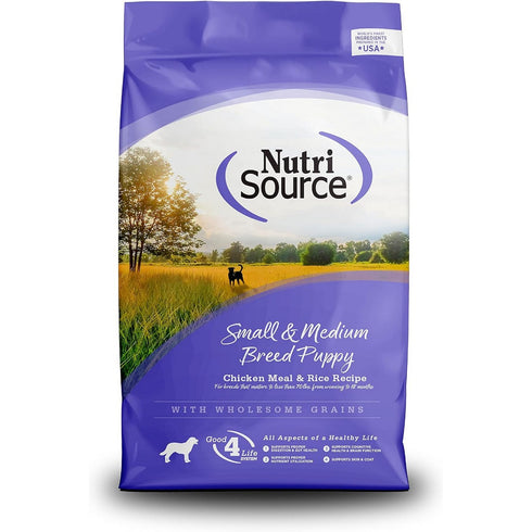 NutriSource Small & Medium Breed Puppy Chicken Rice Dry Dog Food 4lb - Poudre Pet & Feed Supply
