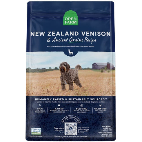 Open Farm New Zealand Venison & Ancient Grains Dry Dog Food 22lb - Poudre Pet & Feed Supply