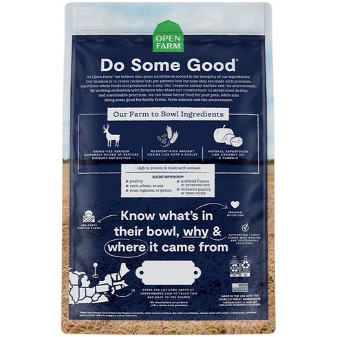 Open Farm New Zealand Venison & Ancient Grains Dry Dog Food 22lb - Poudre Pet & Feed Supply 2