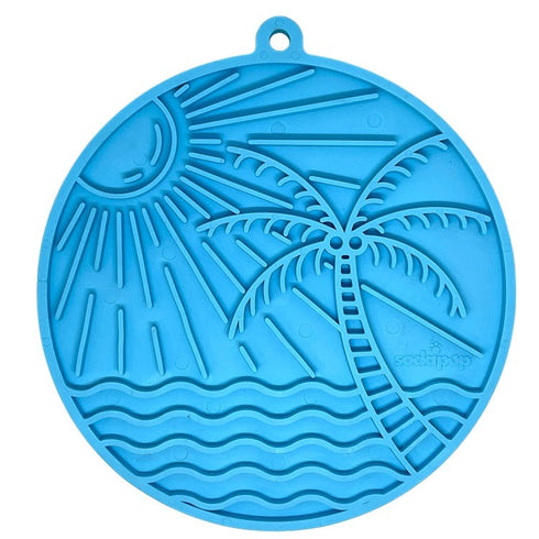 SodaPup EMat Sun N' Sea Light Blue Lick Mat with Suction Cups - Poudre Pet & Feed Supply