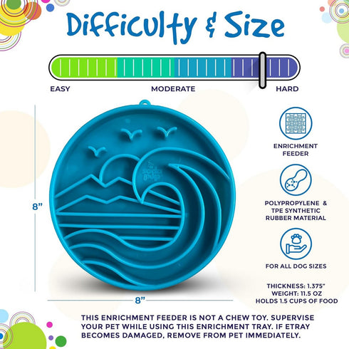 SodaPup EBowl Baja Slow Feeder Tray for Dogs Sea Foam - Poudre Pet & Feed Supply 3