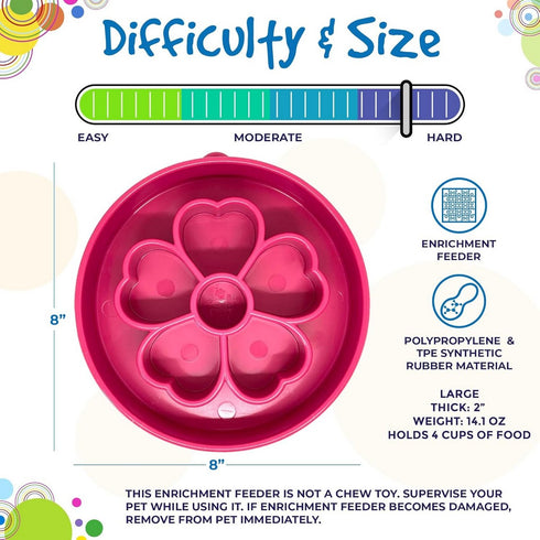 SodaPup Flower Design EBowl Slow Feeder Bowl For Dogs Pink - Poudre Pet & Feed Supply 5