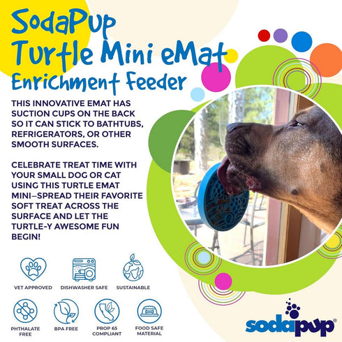 SodaPup Turtle EMat-Mini Lick Mat with Suctions Cups - Poudre Pet & Feed Supply 3