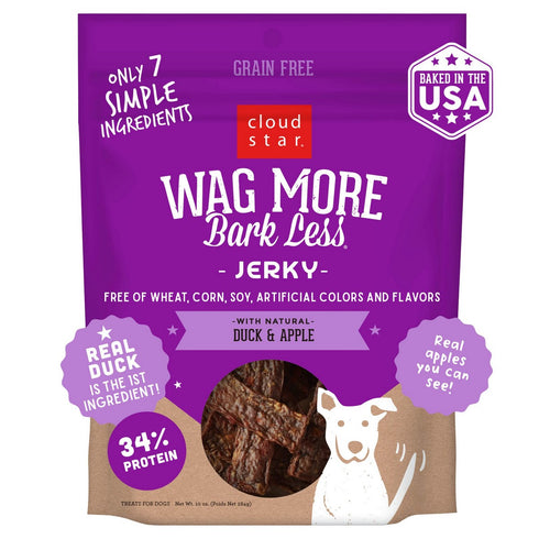 Wag More Bark Less Jerky Grain Free Duck & Apple Dog Treats 10oz - Poudre Pet & Feed Supply 2