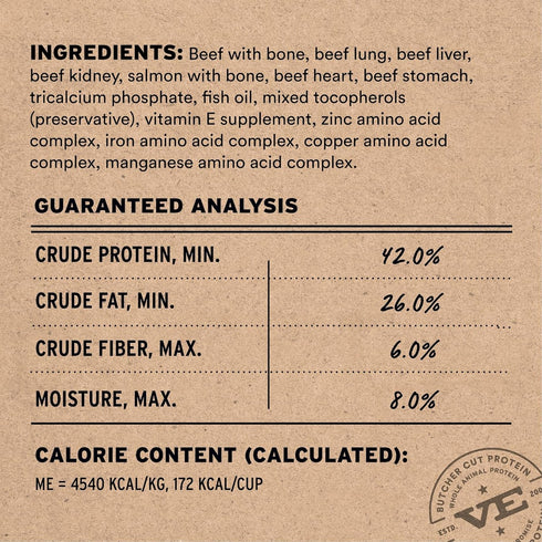 Vital Essentials Freeze Dried Soft Nibs Beef Salmon Raw Dog Food 14oz - Poudre Pet & Feed Supply 4