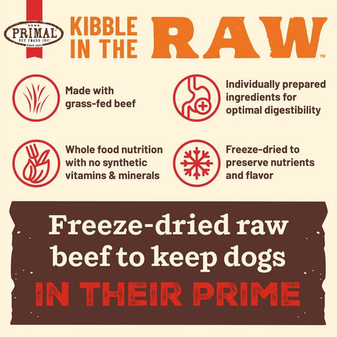 Primal Canine Beef Recipe Kibble in the Raw, 9-lb