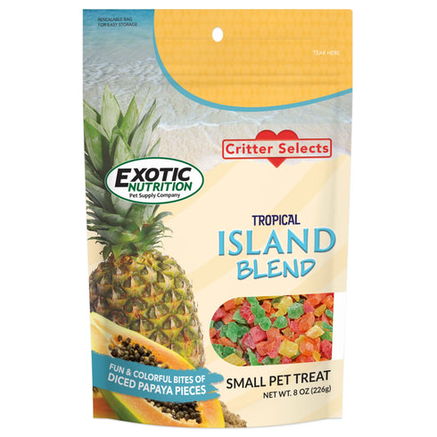 Exotic Nutrition Small Animal Treats - Topical Island Blend - 8oz Pouch