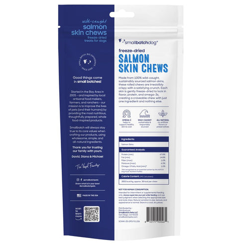 smallbatch Freeze Dried Dog Treats - Salmon Skin Chews - 2.5oz Bag