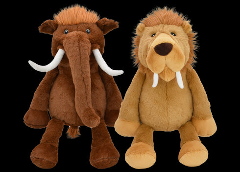 Multipet Mammoth or Sabretooth Tiger Plush Dog Toy - Assorted Colors/Types