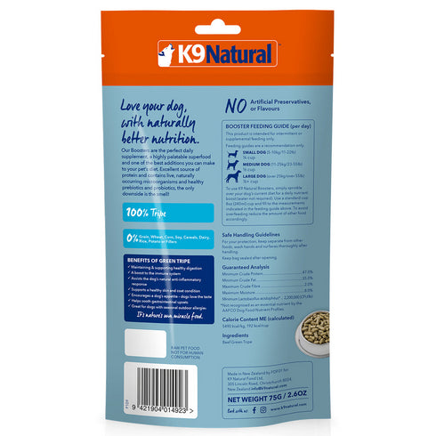 K9 Natural Beef Green Tripe Topper Grain Free Dog Food 2.6oz - Poudre Pet and Feed Supply