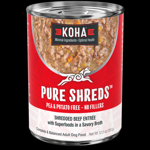 Koha Pure Shreds Wet Dog Food - Beef - 12.5oz Can