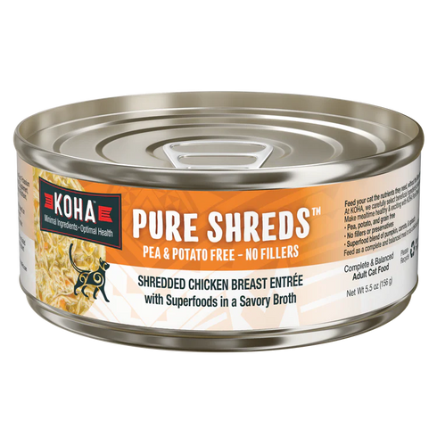 Koha Pure Shreds Wet Cat Food - Chicken - 5.5oz Can