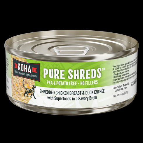 Koha Pure Shreds Wet Cat Food - Chicken & Duck - 5.5oz Can