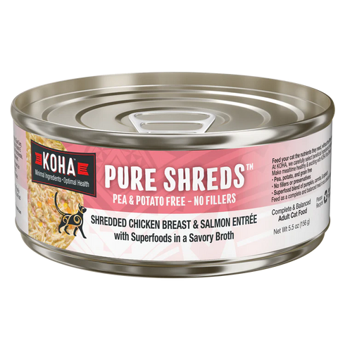 Koha Pure Shreds Wet Cat Food - Chicken & Salmon - 5.5oz Can