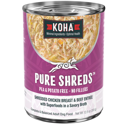 Koha Pure Shreds Wet Dog Food - Chicken & Beef - 12.5oz Can