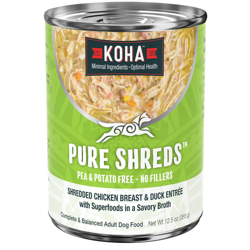 Koha Pure Shreds Wet Dog Food - Chicken & Duck - 12.5oz Can