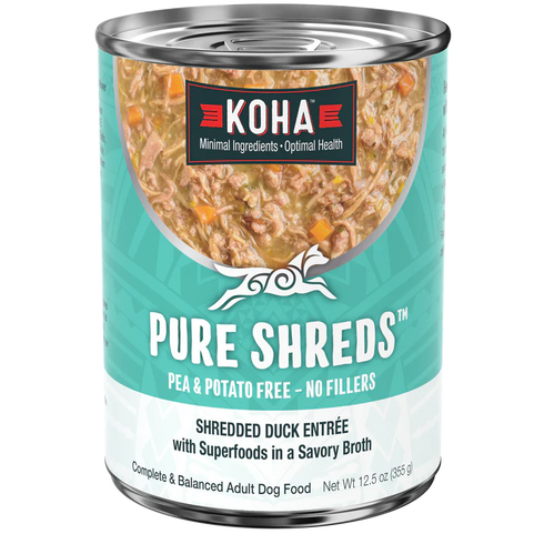 Koha Pure Shreds Wet Dog Food - Duck - 12.5oz Can