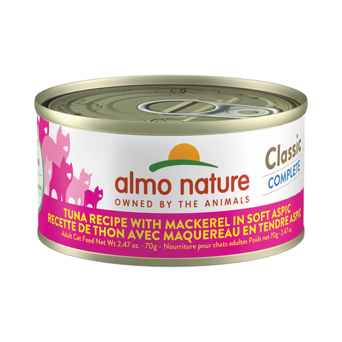 Almo Nature Classic Complete Wet Cat Food - Tuna Recipe w/ Mackerel in Aspic - 2.47oz Can