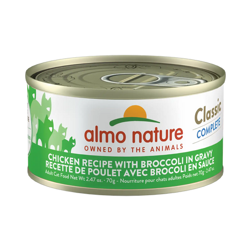 Almo Nature Classic Complete Wet Cat Food - Chicken Recipe w/ Brocoli in Gravy - 2.47oz Can