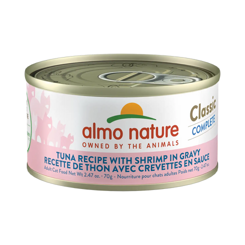 Almo Nature Classic Complete Wet Cat Food - Tuna Recipe w/ Shrimp in Gravy - 2.47oz Can