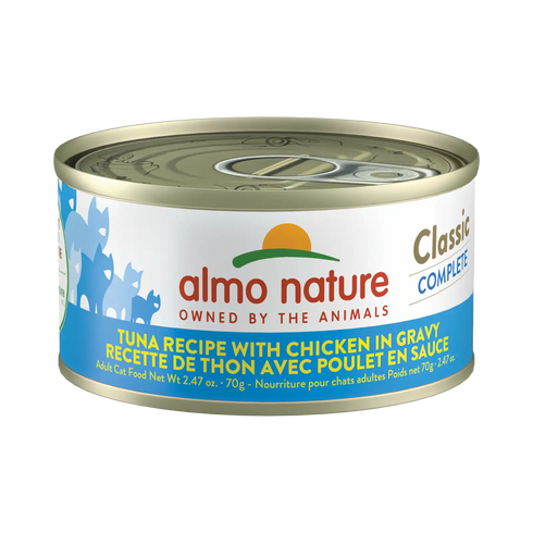 Almo Nature Classic Complete Wet Cat Food - Tuna Recipe w/ Chicken in Gravy - 2.47oz Can