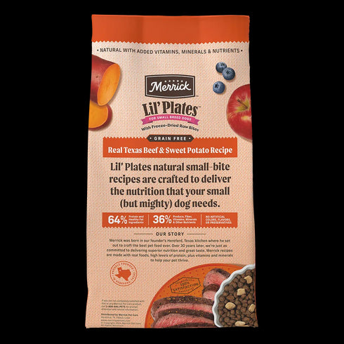 Merrick Lil' Plates Small Breed Dry Dog Food - Texas Beef & Sweet Potato - 4lbs Bag