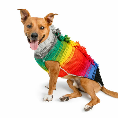 Chilly Dog Knitted Dog Sweater - X-Large - Rainbow Mohawk