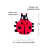 Fabdog Fluffy Ladybug Dog Toy