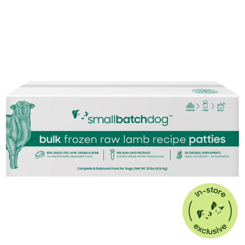 smallbatch Frozen Patties Raw Dog Food - Lamb - 18lb Box