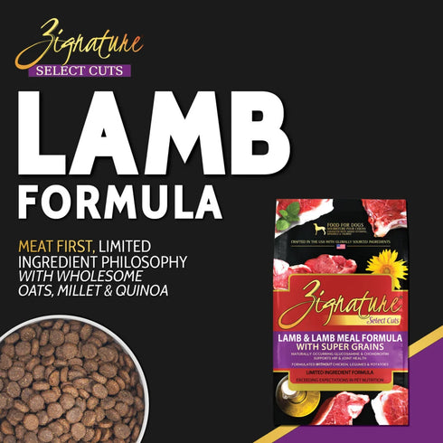 Zignature Select Cuts Dry Dog Food - Lamb - 4lb Bag