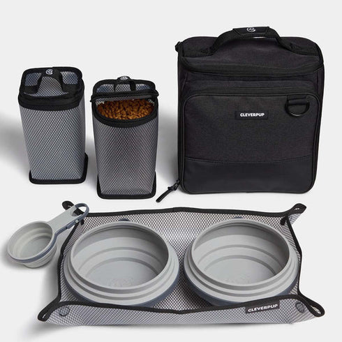 Cleverpup Bistro Box Dog Food Travel Kit - Large - Graphite
