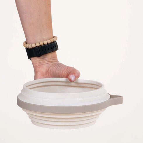Cleverpup Nomad Collapsible Travel Dog Bowl - Large - Sand