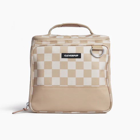 Cleverpup Bistro Box Dog Food Travel Kit - Large - Checkered