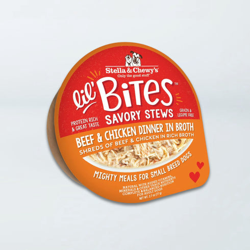 Stella & Chewy's Lil' Bites Savory Stews Wet Dog Food - Beef & Chicken in Broth - 2.7oz Cup