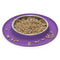 Messy Mutts Single Silicone Cat Feeder with Stainless Steel Bowl - Purple